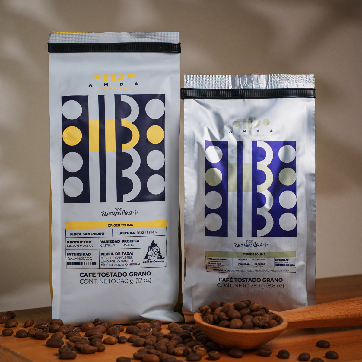 Café AMBA Castillo y Tabi en grano