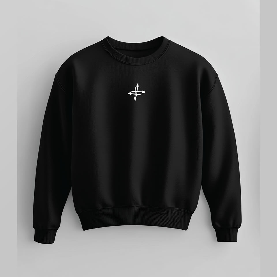 Crewneck Negro «Cruz central»