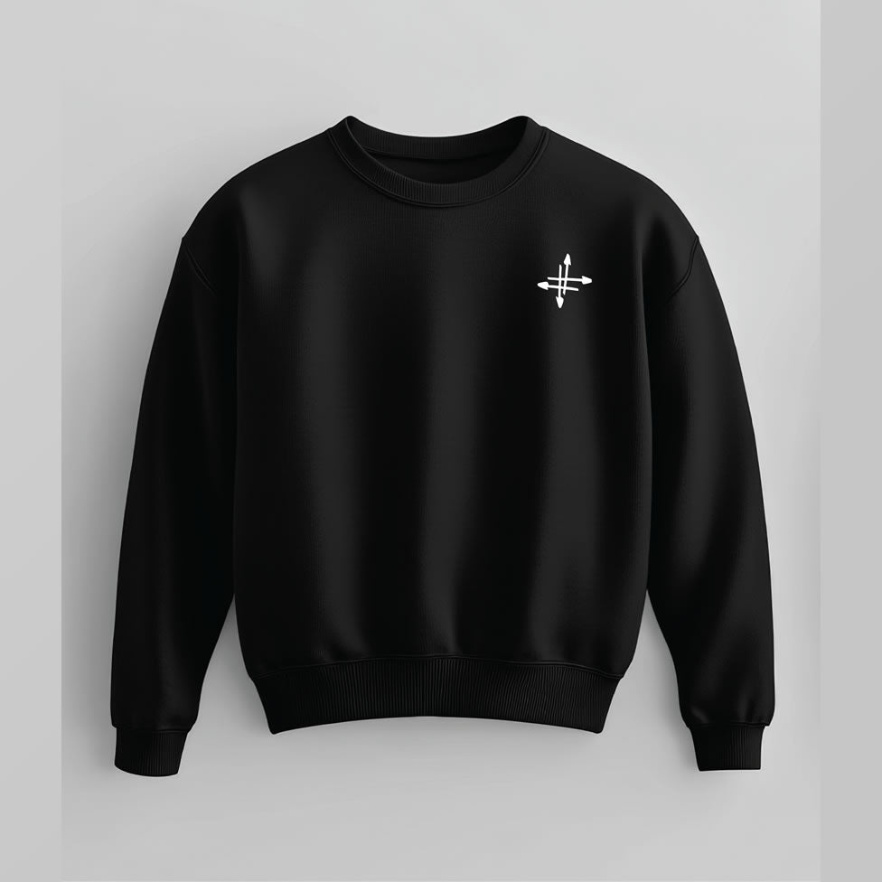 Crewneck Negro «Cruz lateral»