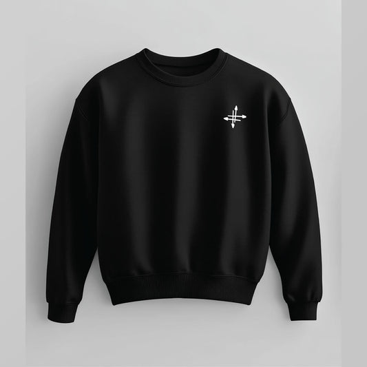 Crewneck Negro «Cruz lateral»